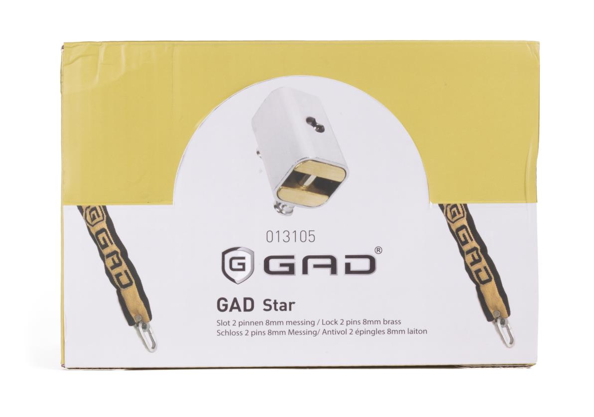 Schloss GAD-Star mit 2 Stiften 8 mm Messing