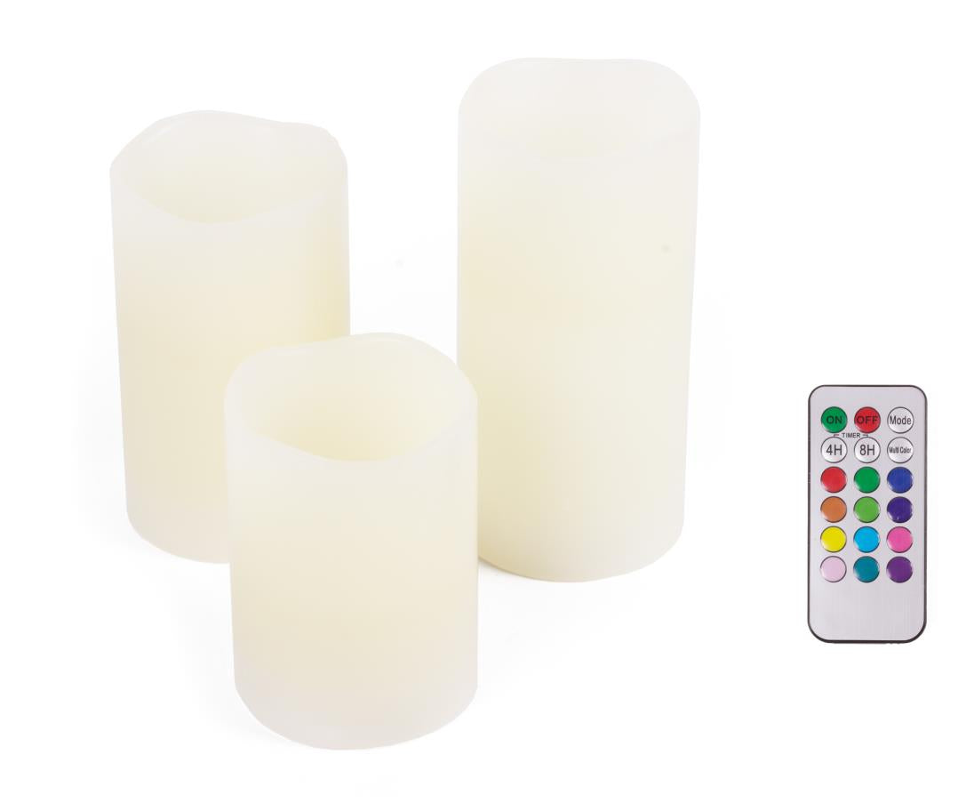 LED kaarsen 3 dlg + afstandsbediening