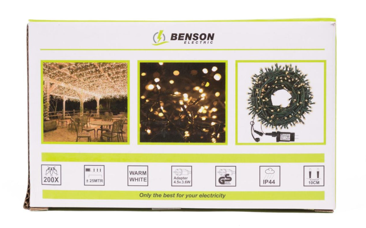 Cordon de lumière diamants blanc 200 LED 25 m IP44