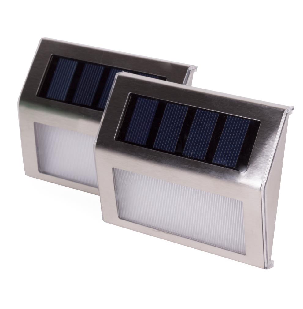 LED wandlamp solar RVS 1.2V 400 mAh 2 dlg