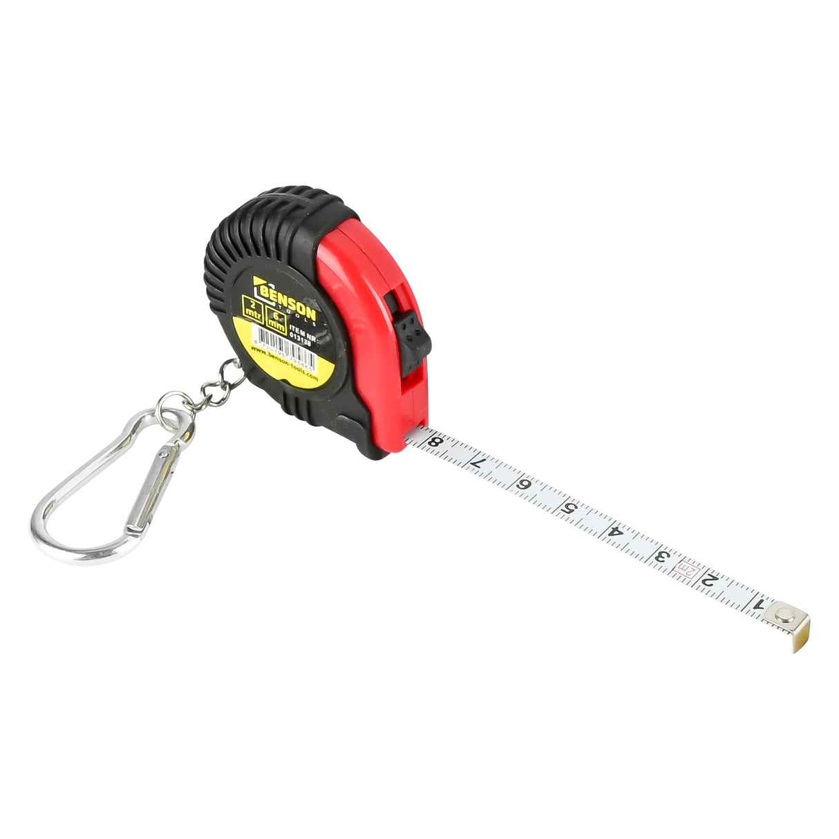 Measuring tape rubber with carabine hook 2 m x 6 mm