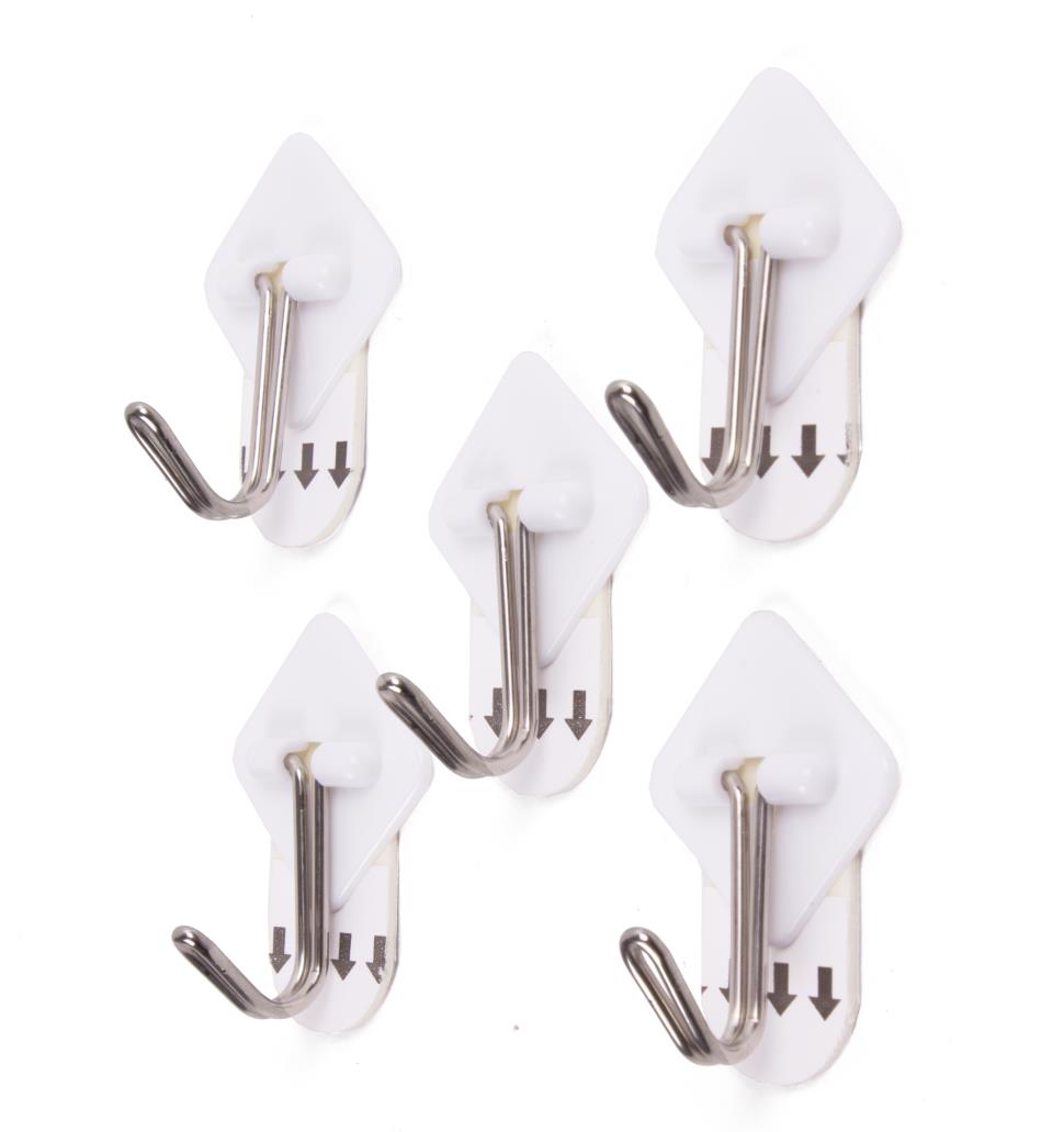 Crochet adhesif amovible 5 pcs 3,3 x 3,3 cm