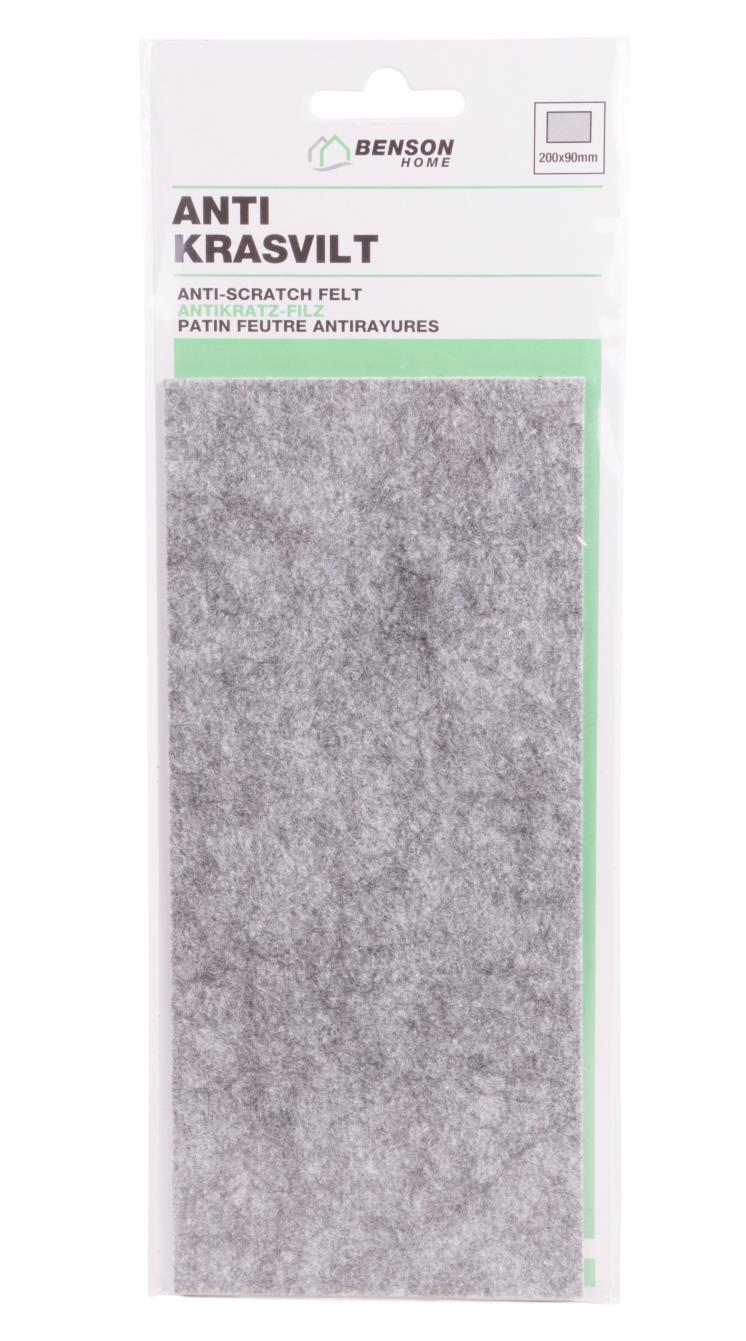 Anti-scratch felt 20 x 9 cm grey