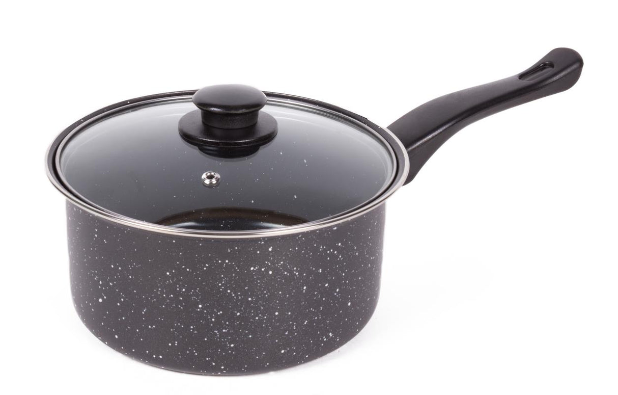 Steelpan 20 cm + deksel marble non stick coating