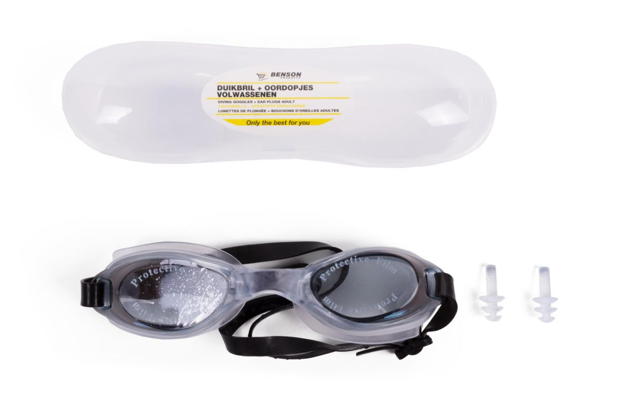 Diving goggles with ear plugs adult