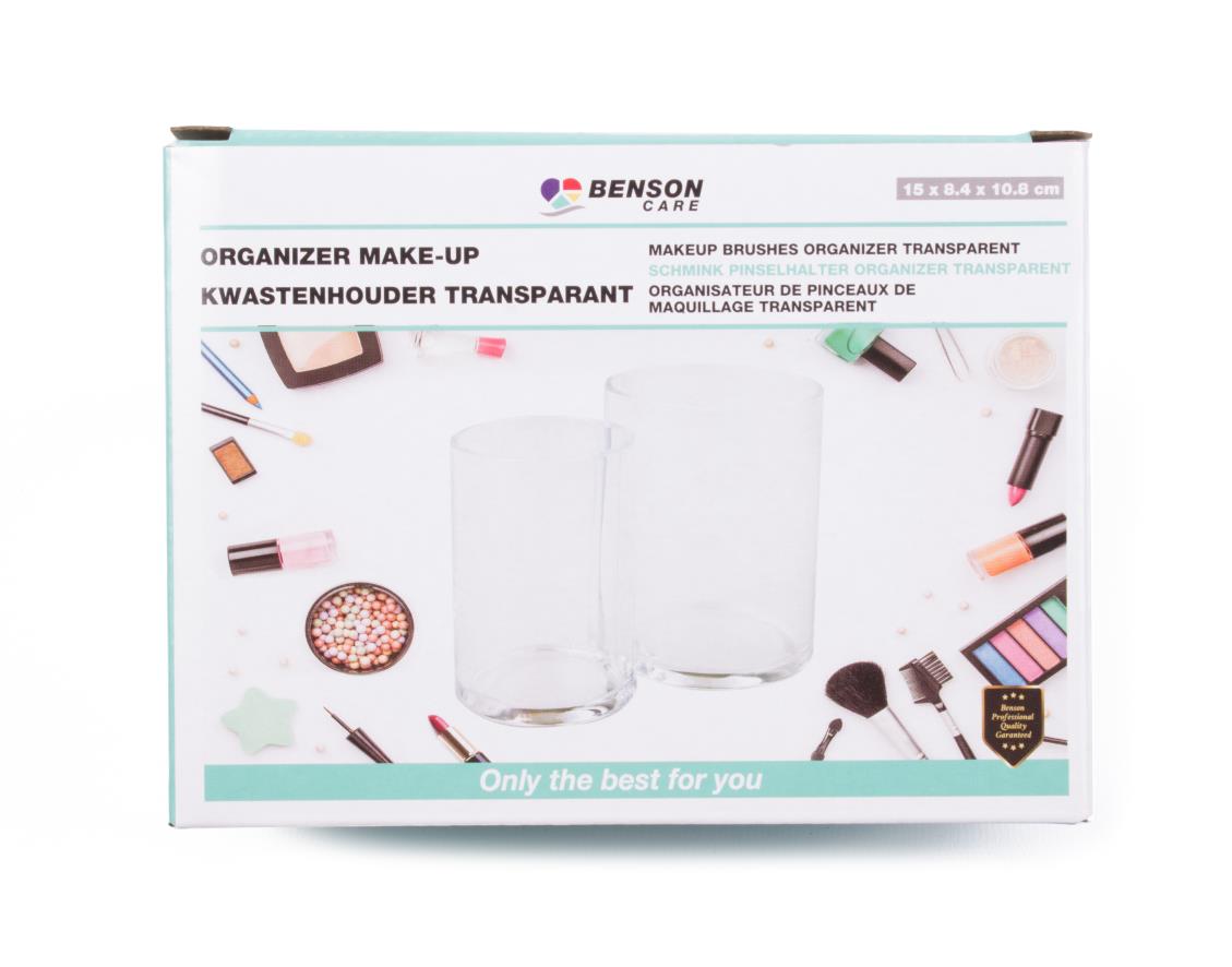 Organizer make-up kwastenhouder transparant