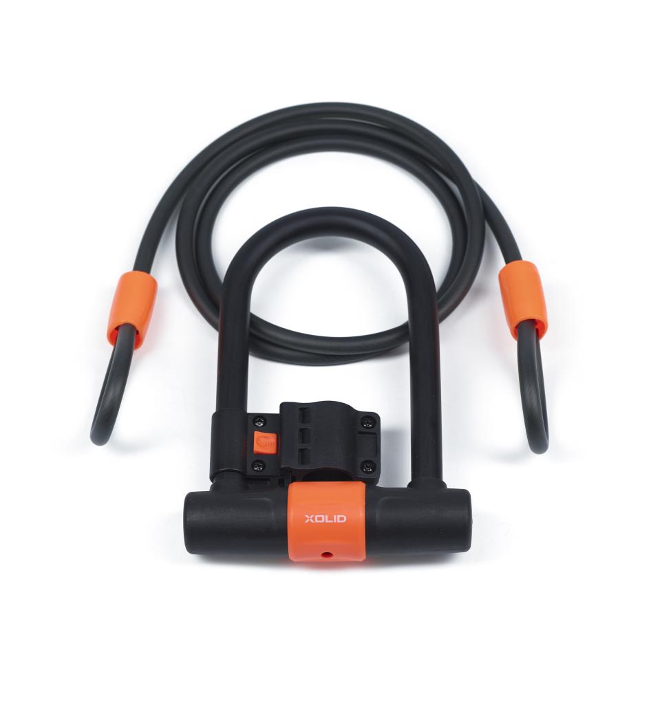 Xolid U-lock 180 x 245 mm + cable 12 x 1800 mm black