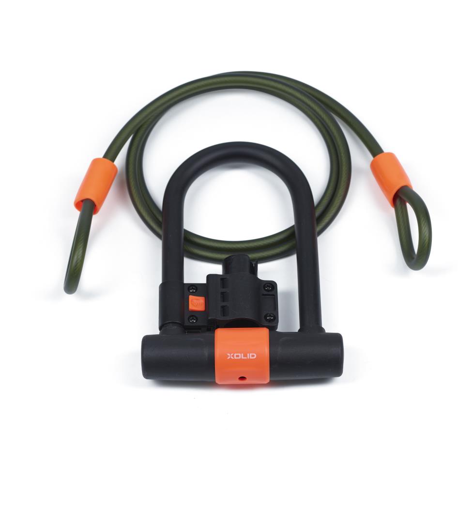 Xolid Bügelschloss 180 x 245 mm + Kabel 12 x 1800 mm Armeegrün
