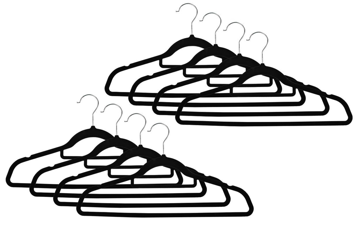 Clothes hangers 10 pcs black velvet