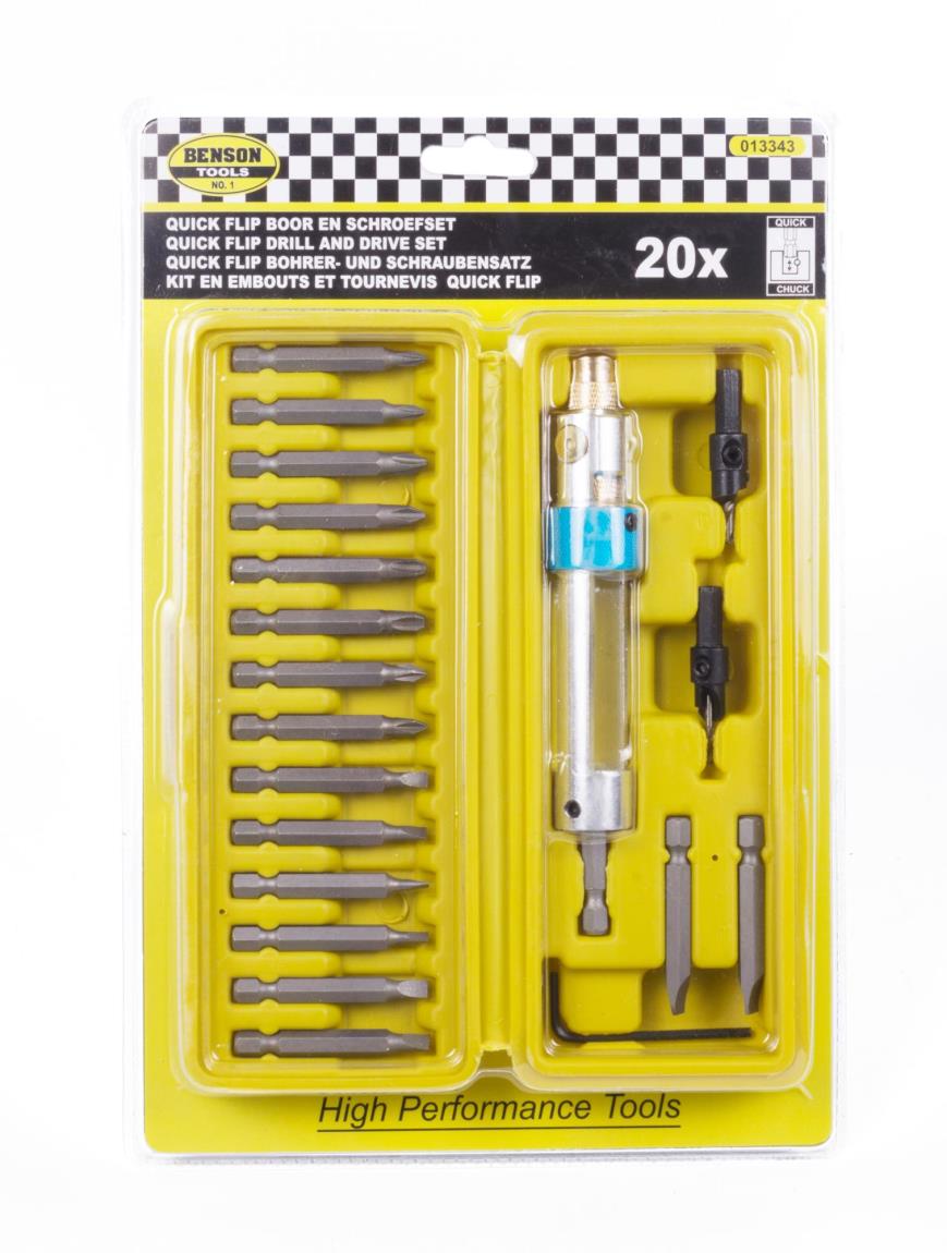 Quick flip drill and drive set 20 pcs