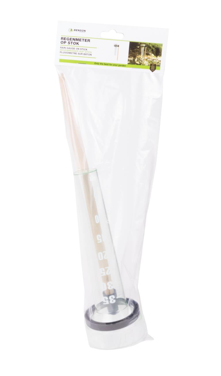 Regenmeter op stok
