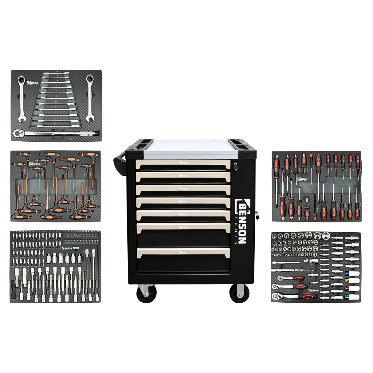 Tool trolley 7 drawers 250 pcs