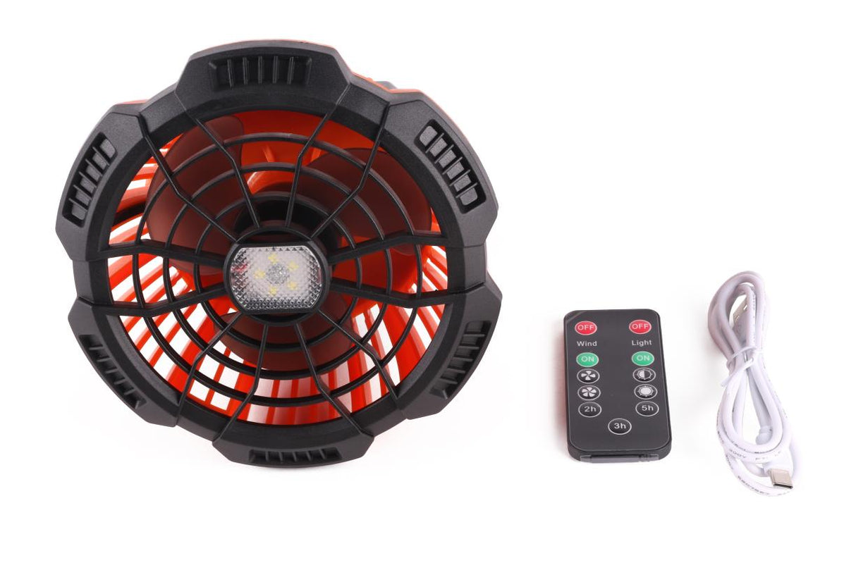 Fan with LED light 2-in-1 rechargeable
