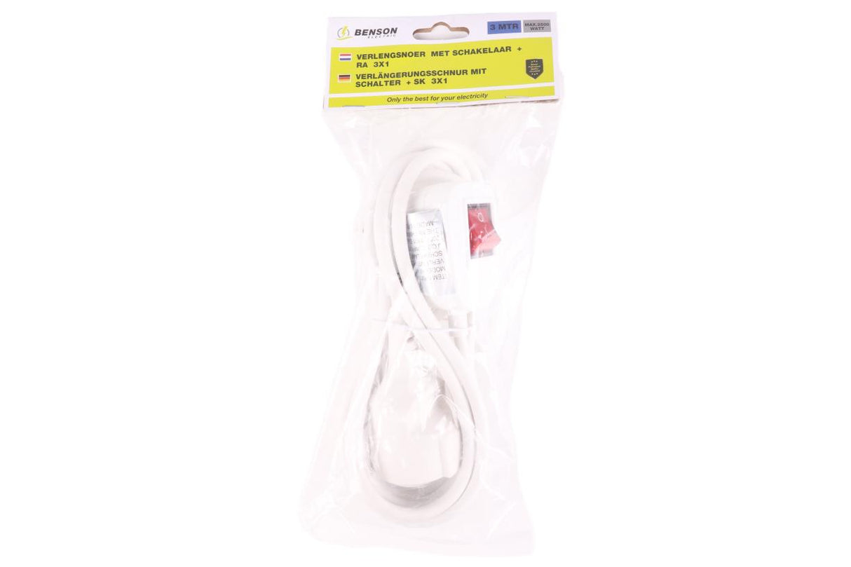 Rallonge + terre 3 x 1 + interrupteur 3 m