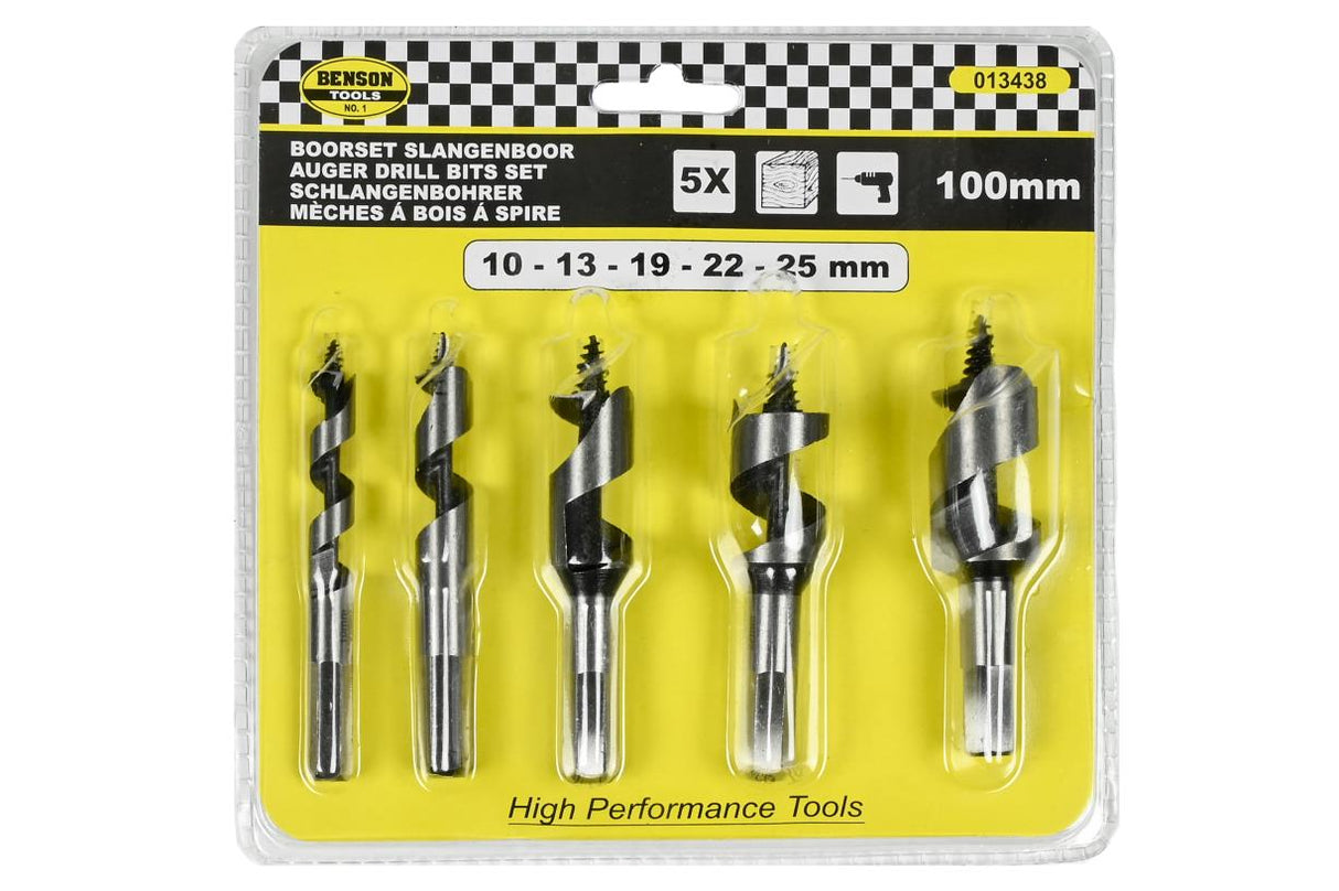 Mèches á bois á spire 5 pcs 100 mm