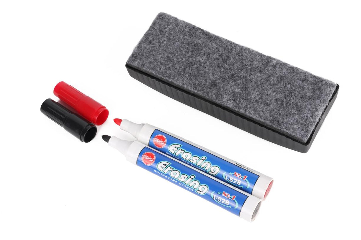 Whiteboard eraser magnetic + 2 markers