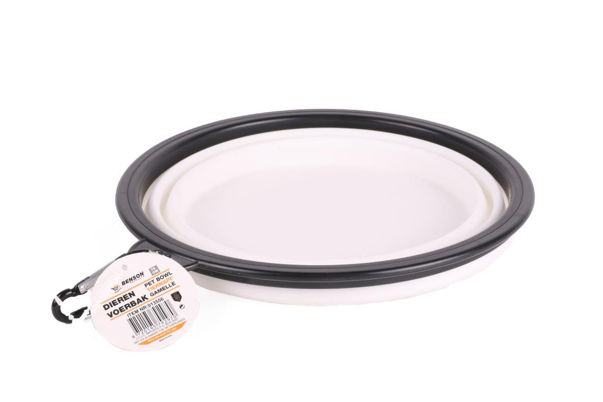 Pet bowl foldable 19 cm white