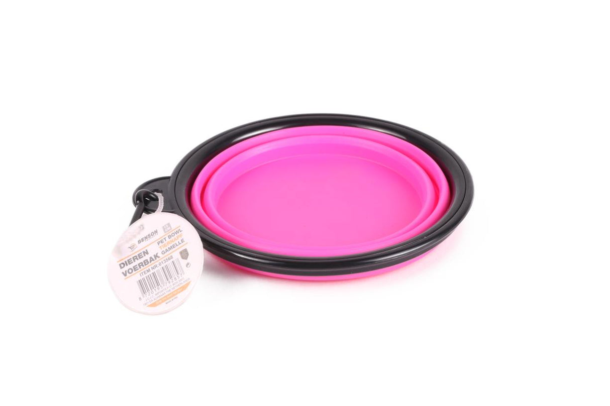 Gamelle animaux de voyage 13 cm rose