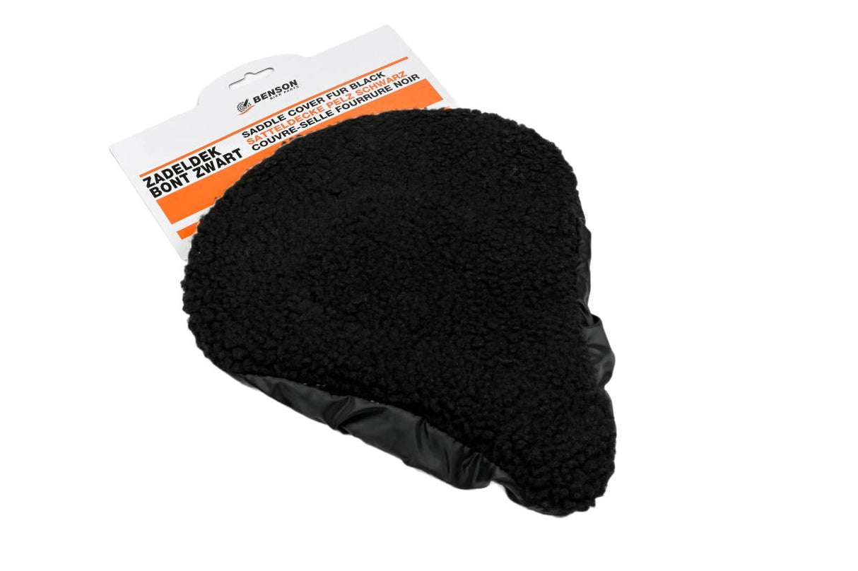 Saddle cover fur black