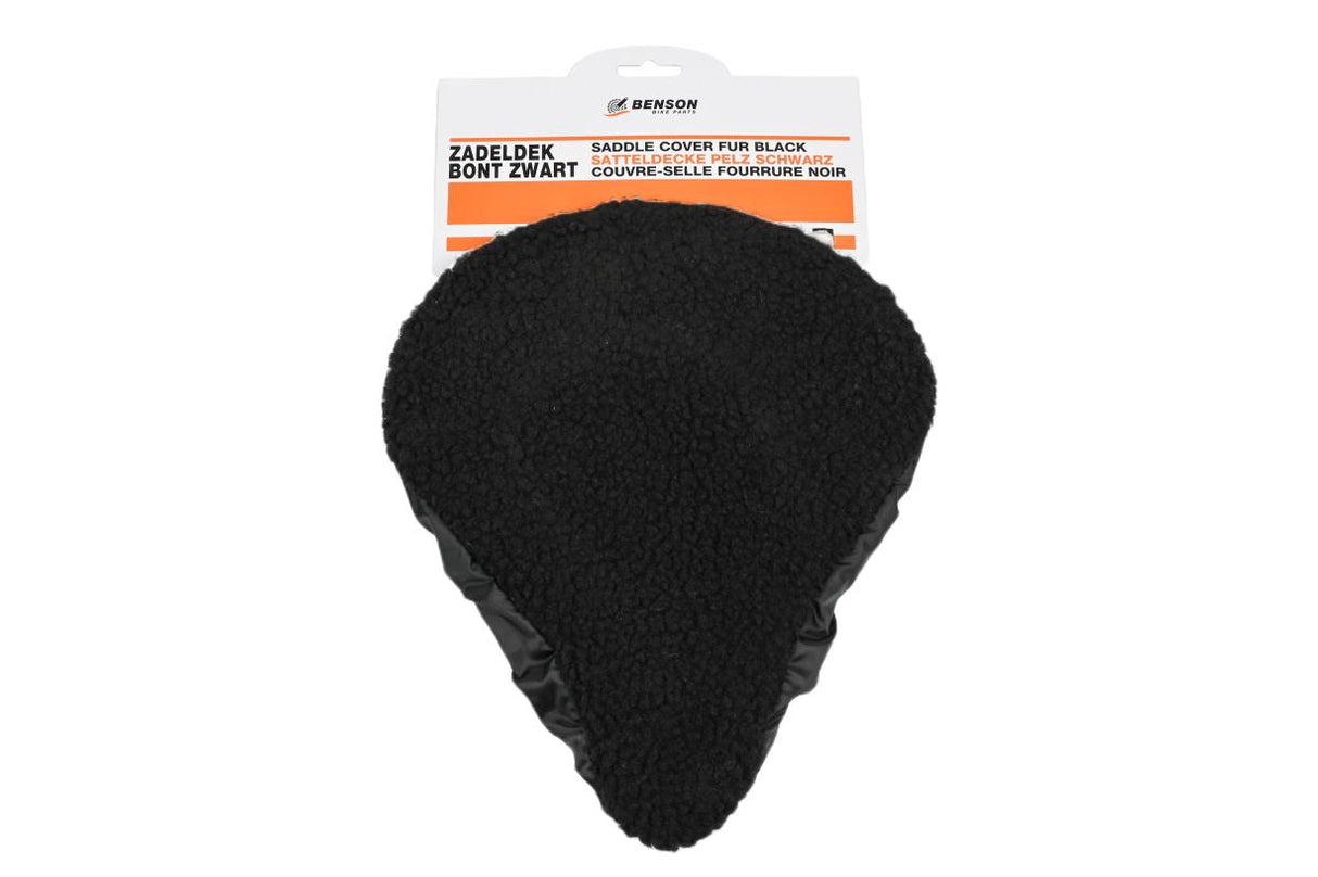 Saddle cover fur black