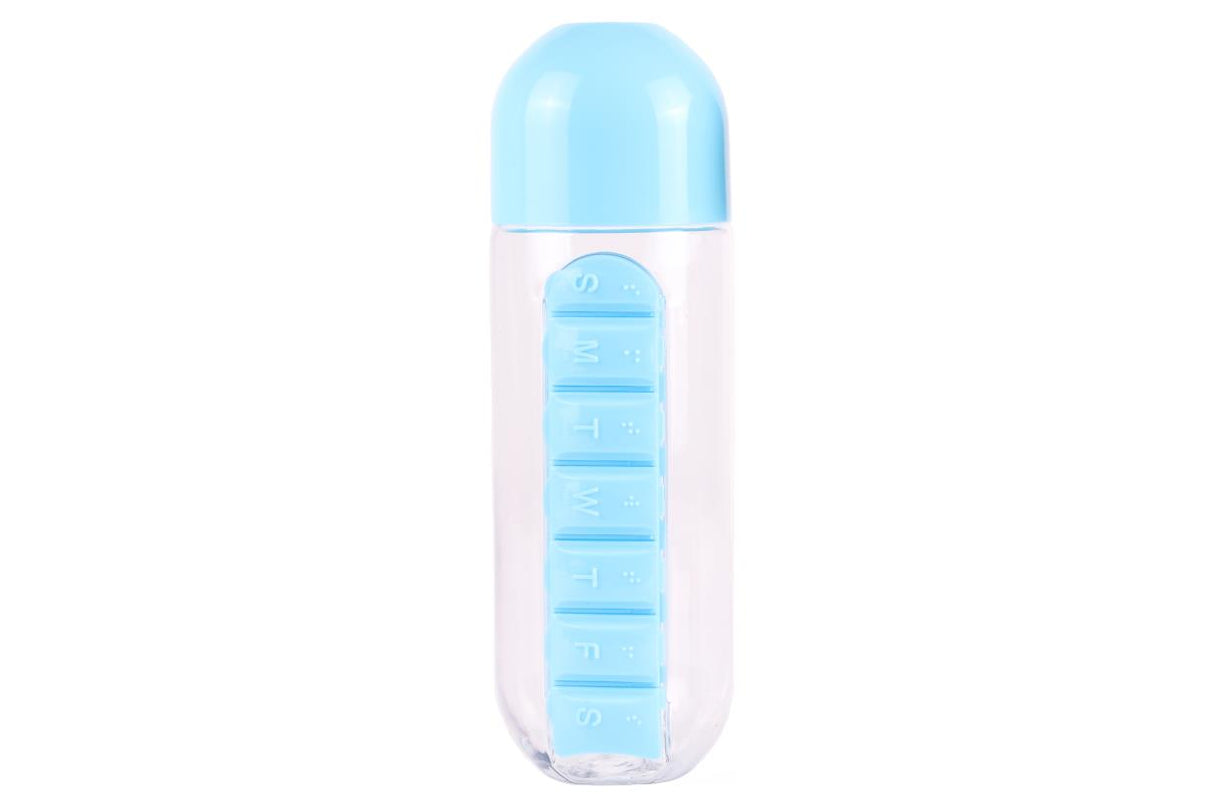 Bouteille avec pilulier 600 ml mix