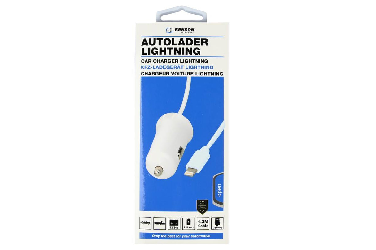 Autolader lightning kabel 1.2 mtr 12-24V
