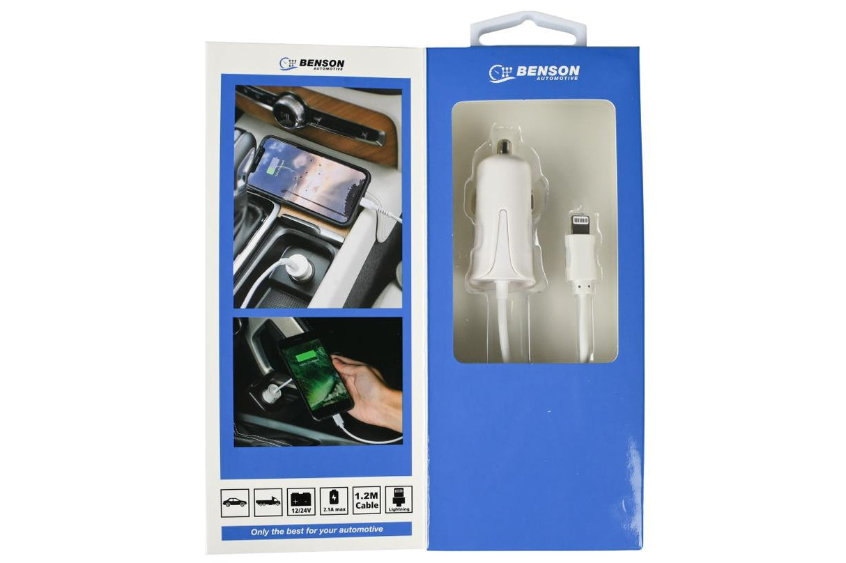 Autolader lightning kabel 1.2 mtr 12-24V