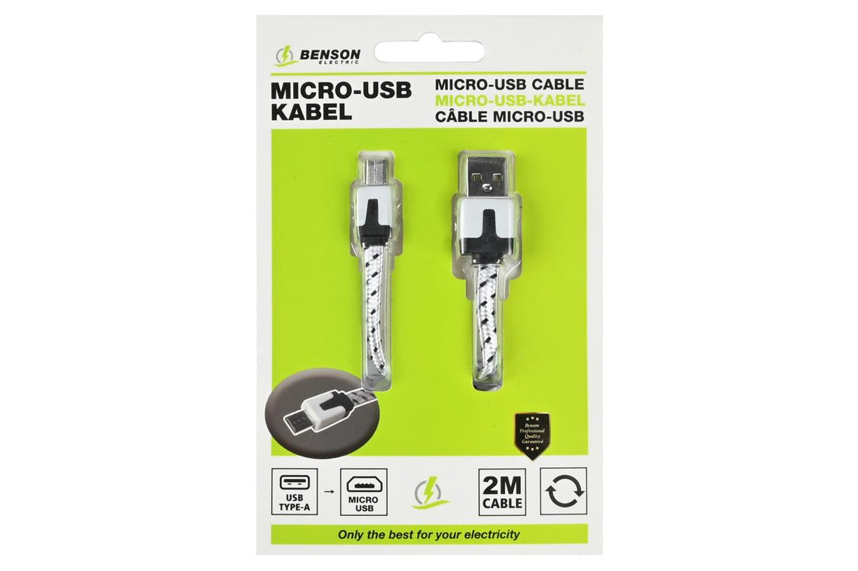 USB-Kabel Micro USB 2 m Nylon