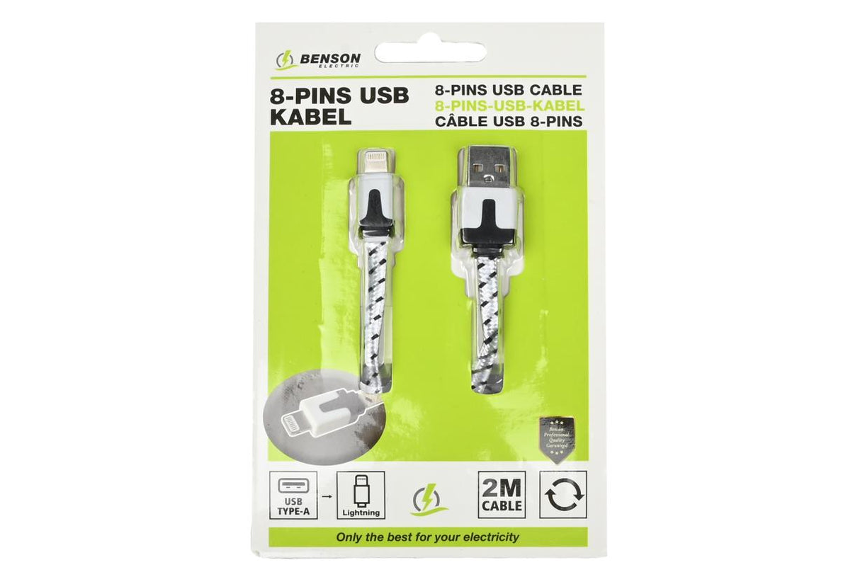 USB-Kabel Lightning 2 m Nylon