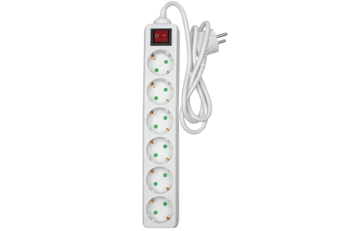 Bloc multiprise 6 prises + terre + interrupteur 1 m