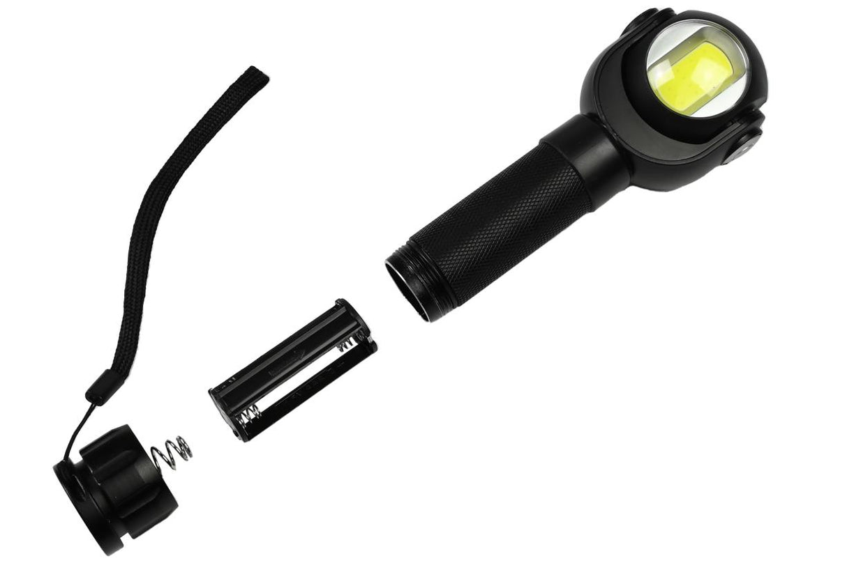 LED flashlight + rotary head + COB alu