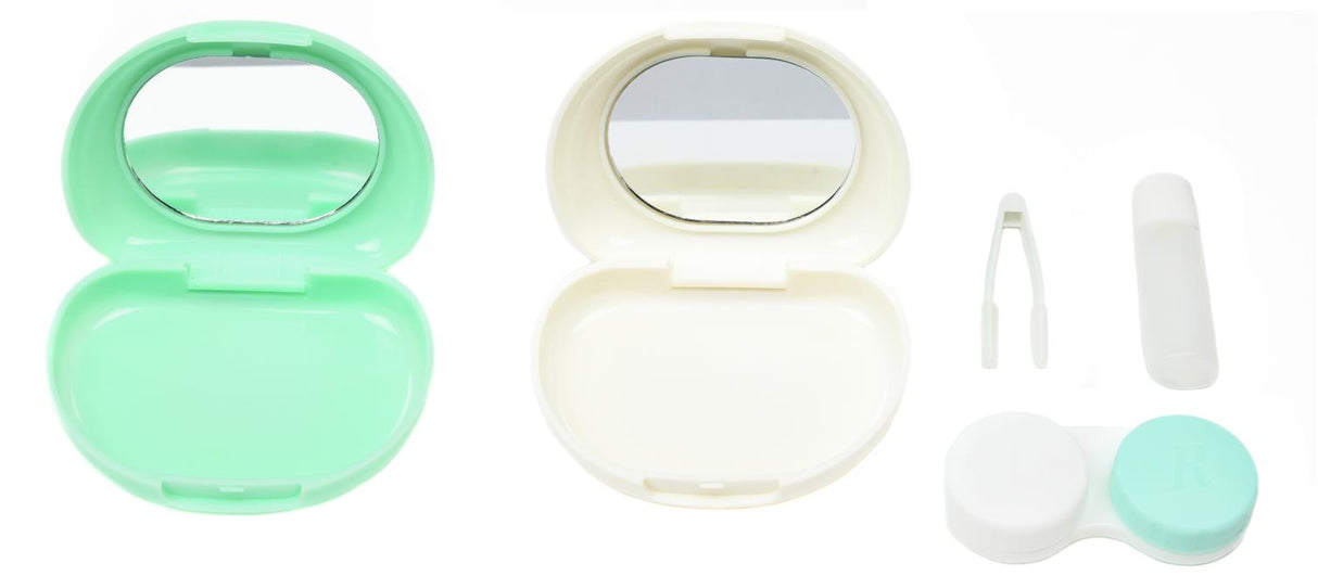Étui à lentilles de contact avec miroir voyage