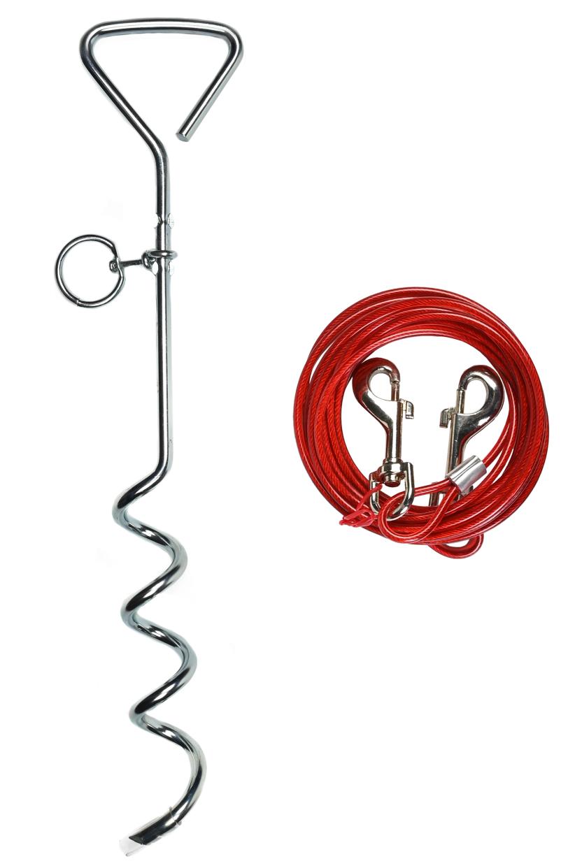 Aanlegspiraal met kabel 6 mtr honden/katten