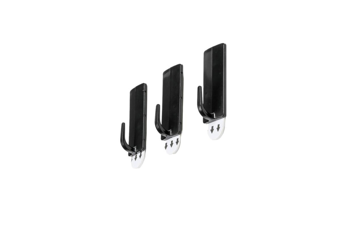 Crochet adhesif amovible 3 pcs 5 x 2 cm noir