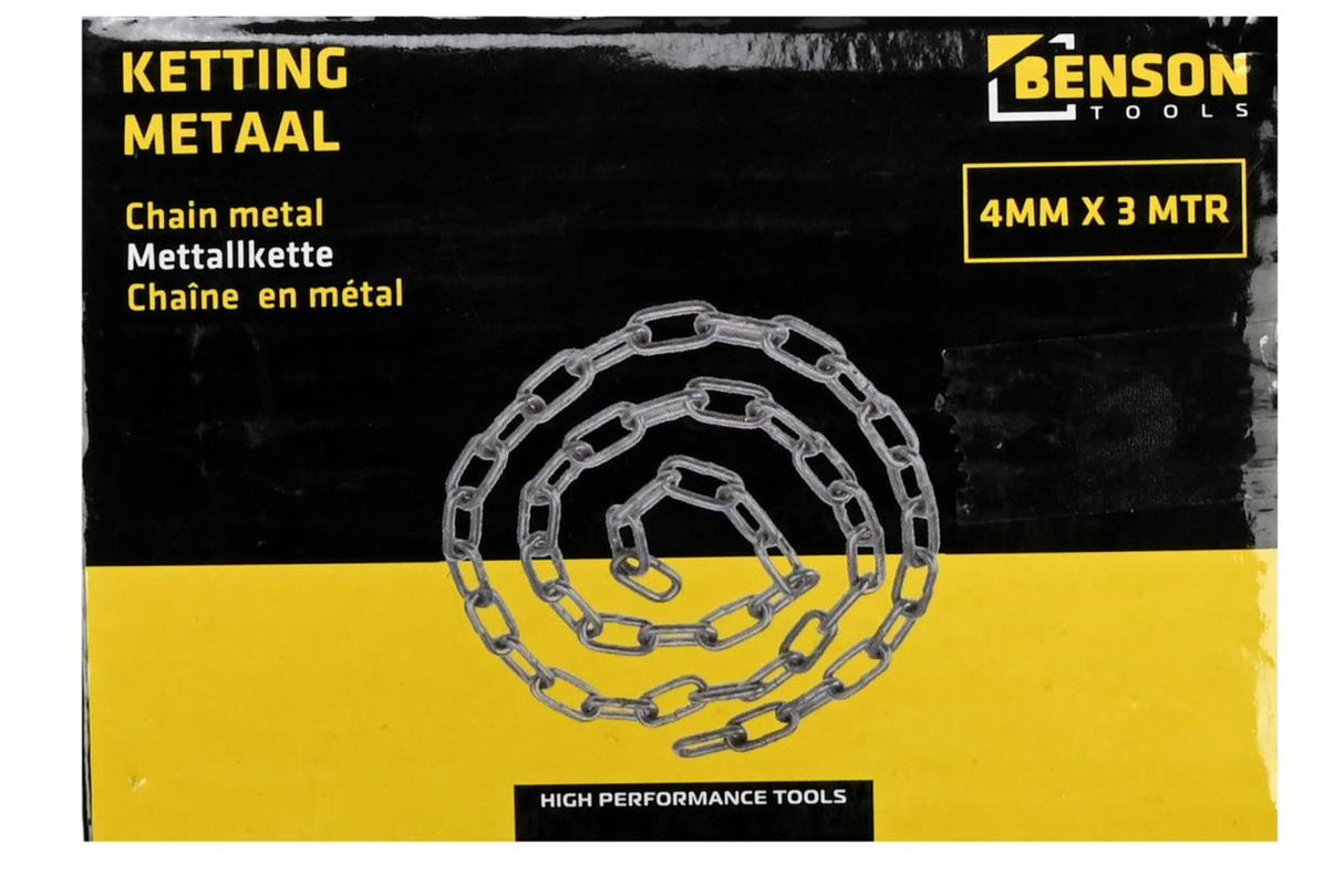 Ketting metaal 4 mm x 3 mtr