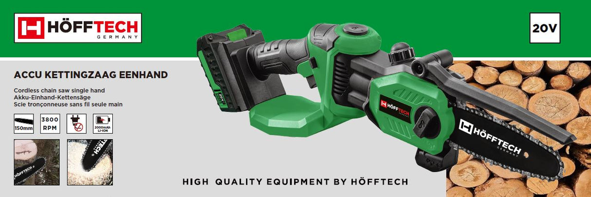 Accu kettingzaag eenhand 20V 2000 mAh