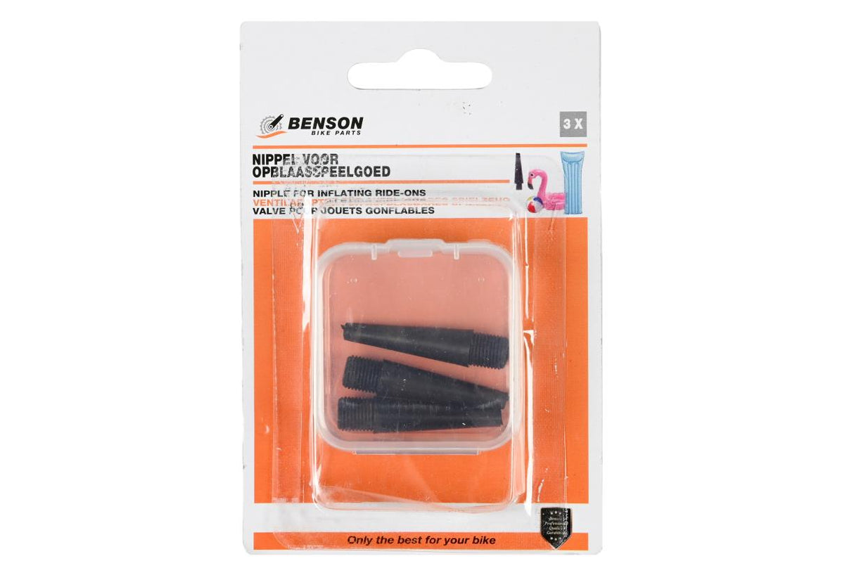 Nippel voor opblaasspeelgoed 3 dlg