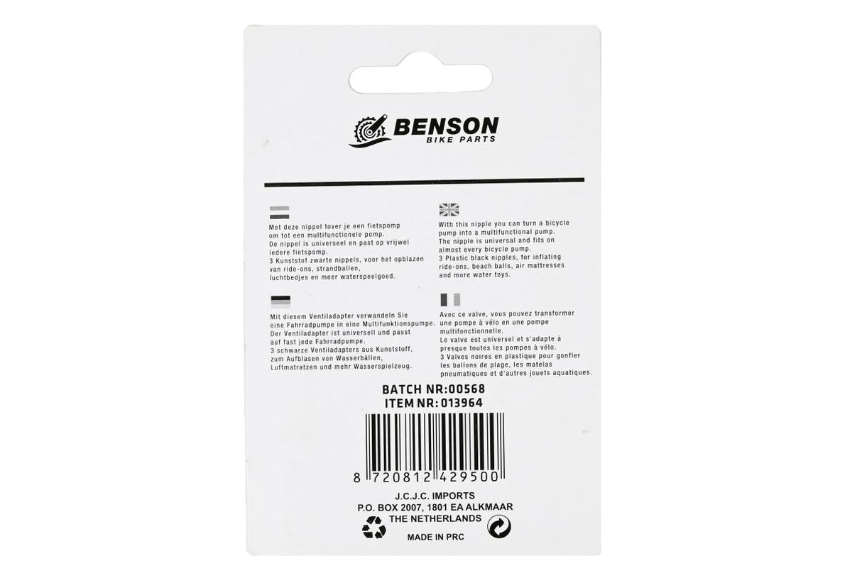 Nippel voor opblaasspeelgoed 3 dlg