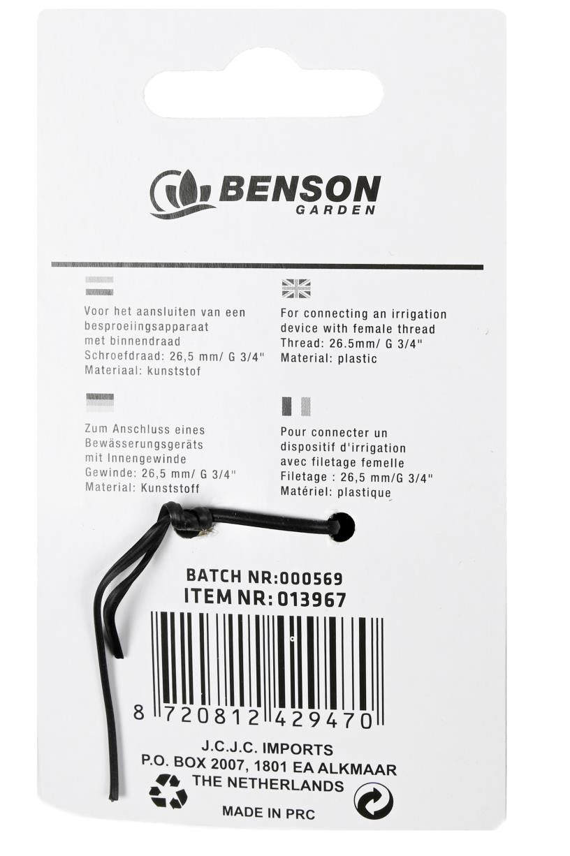 Insteeknippel met buitendraad 3/4"