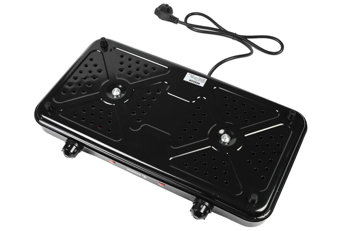 Kookplaat dubbel zwart 1000/1500W