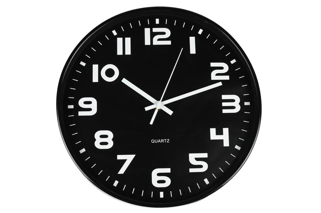 Wandklok 30 cm zwart