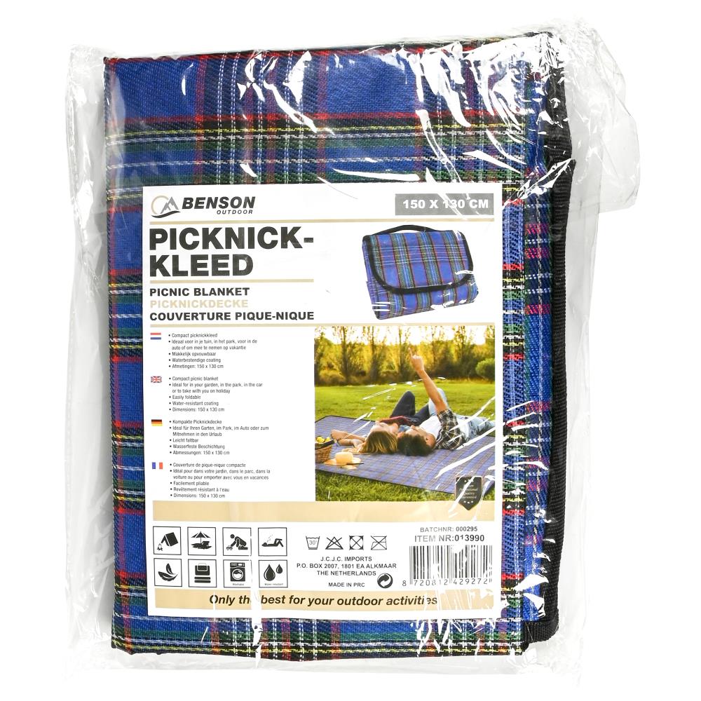 Picknickkleed 150 x 130 cm compact blauw