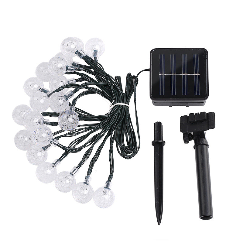 Deco lichtsnoer bolletjes solar wit 20 LED 5 mtr