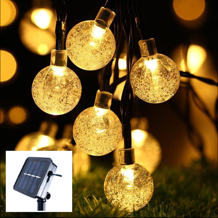 Deco lichtsnoer bolletjes solar wit 20 LED 5 mtr