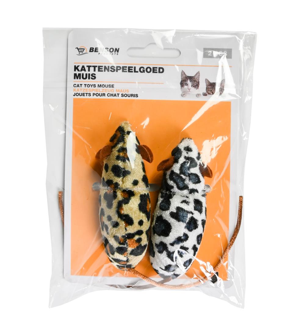 Kattenspeelgoed muis 2 dlg