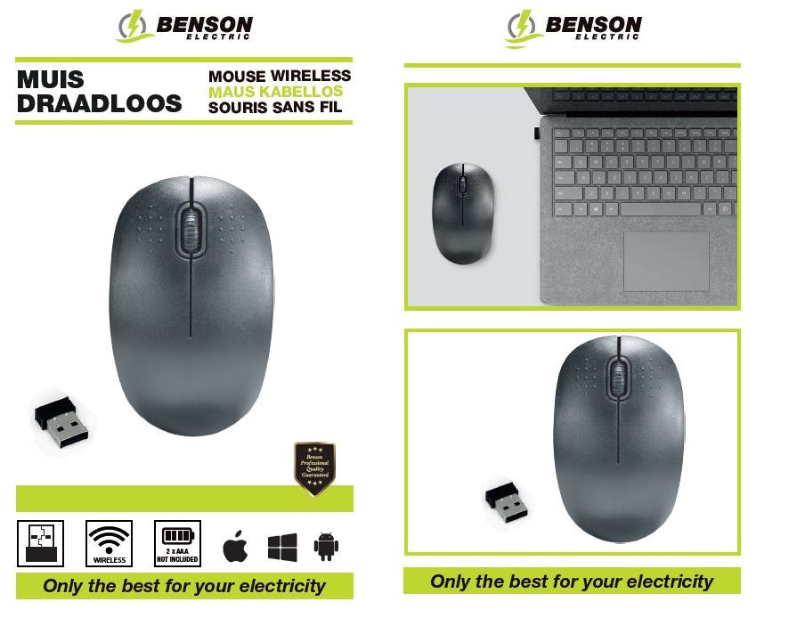 Muis draadloos mini ergonomisch