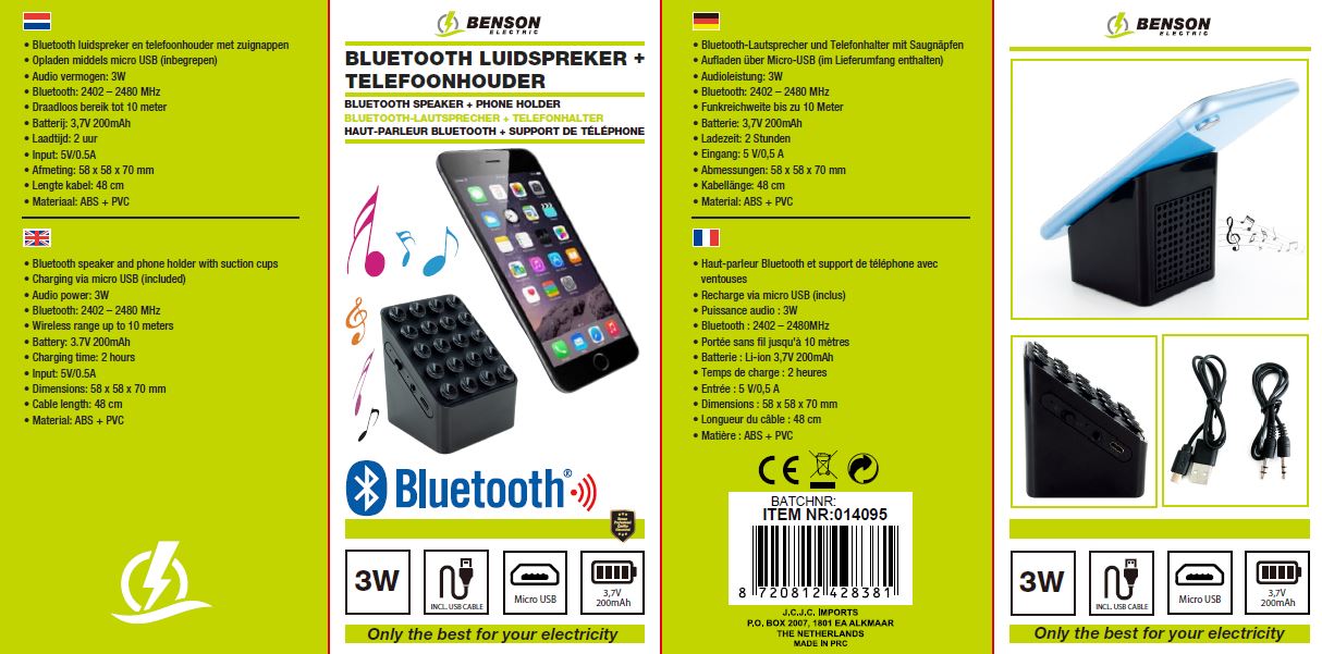 Bluetooth luidspreker + telefoonhouder