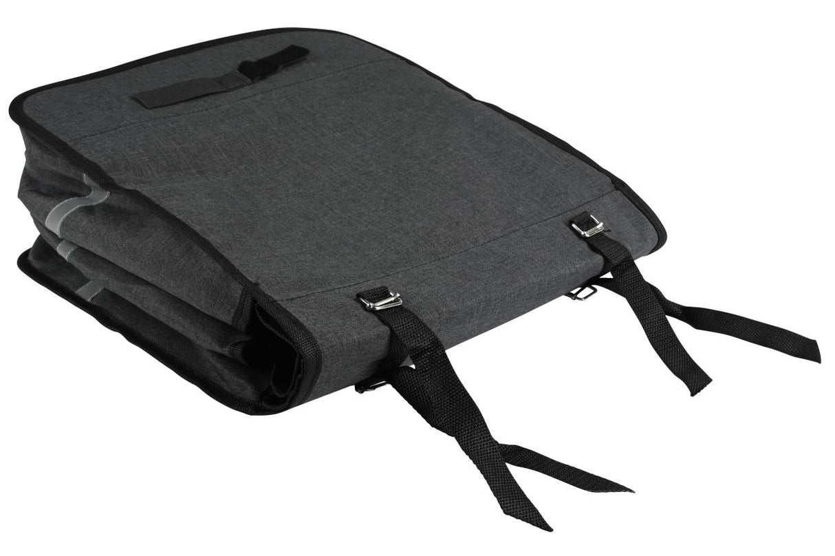 Fietstas dubbel 35 ltr canvas grijs