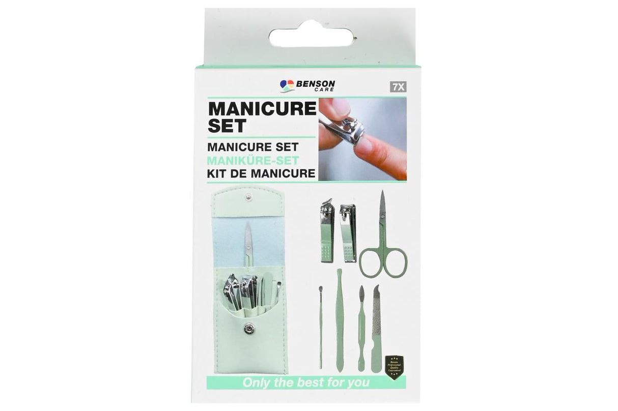 Manicure set 7 dlg reis groen