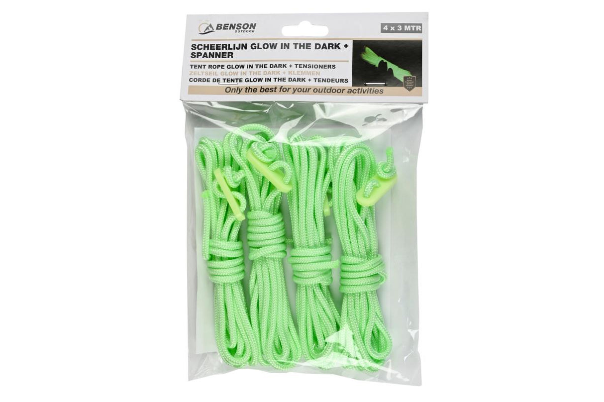 Corde de tente glow in the dark + tendeurs 4 x 3 m